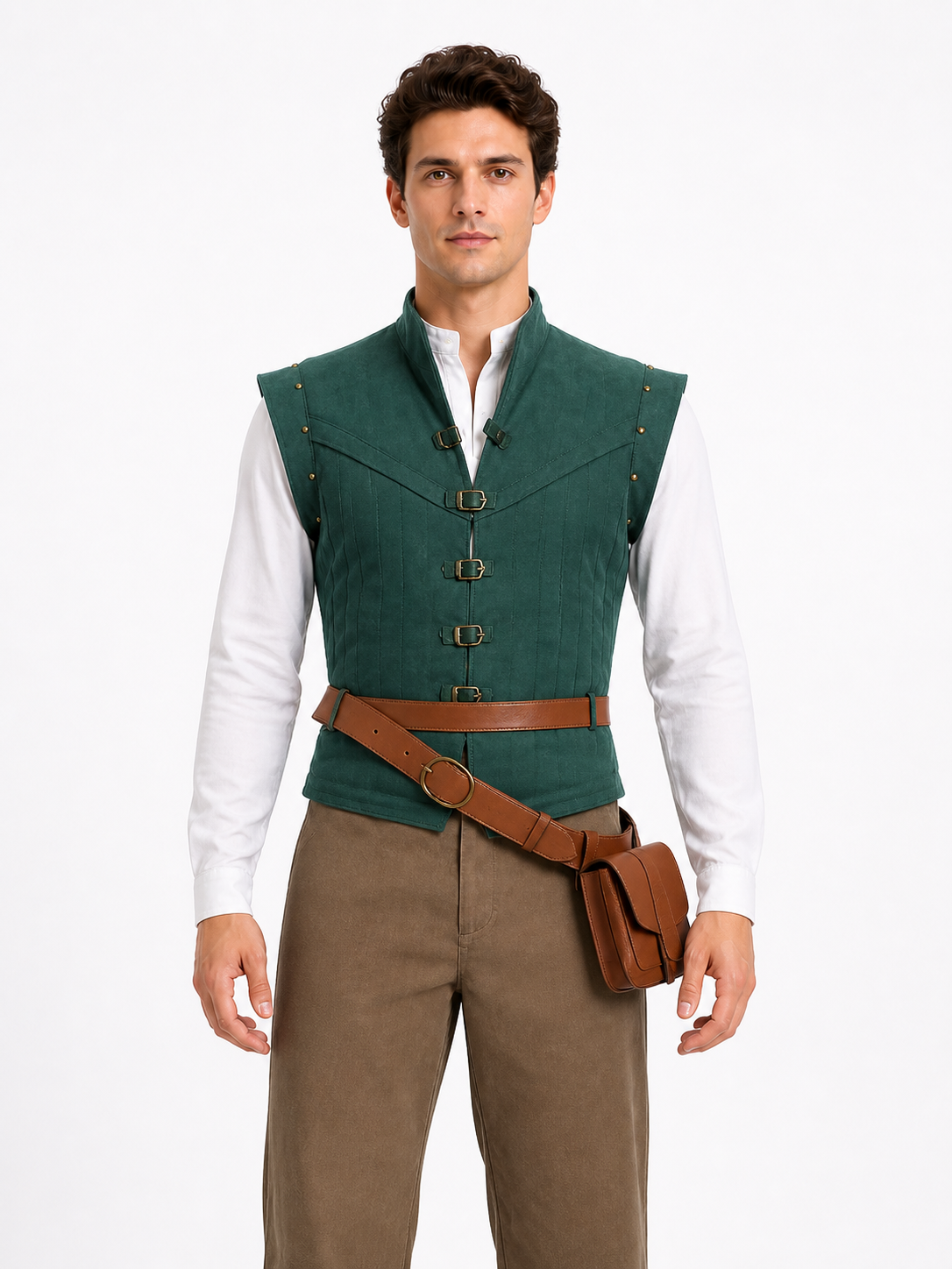 Flynn Rider Cosplay Costume with Vest and Pants Costumes detail 3