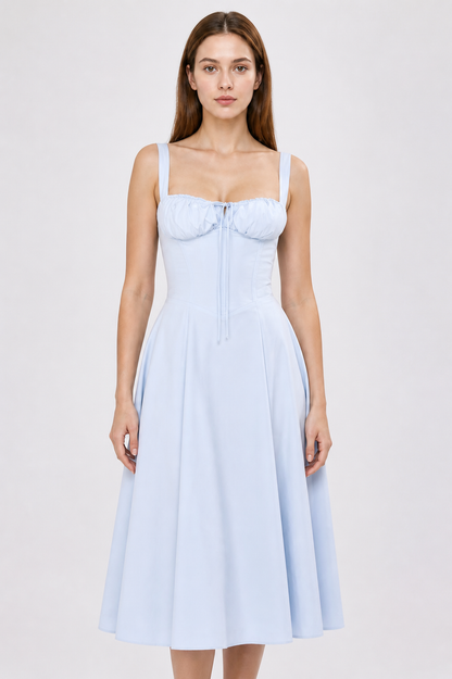 Fitted Midi Dress with a Square Neckline Costume Dresses detail 3