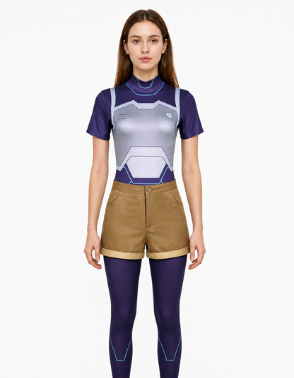 Zoe Cosplay Costume: T-Shirt, Shorts, Leggings Costumes detail 3