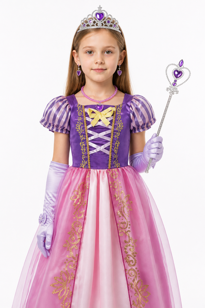 Princess Costume with Crown and Magic Wand Costume Headwear detail 3