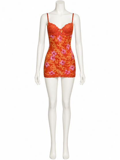 Thin-Strap Top with Cups and Floral Print product detail 3