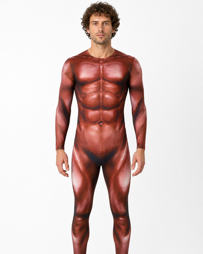 Muscle 3D-Print Bodysuit with Long Sleeves product detail 3