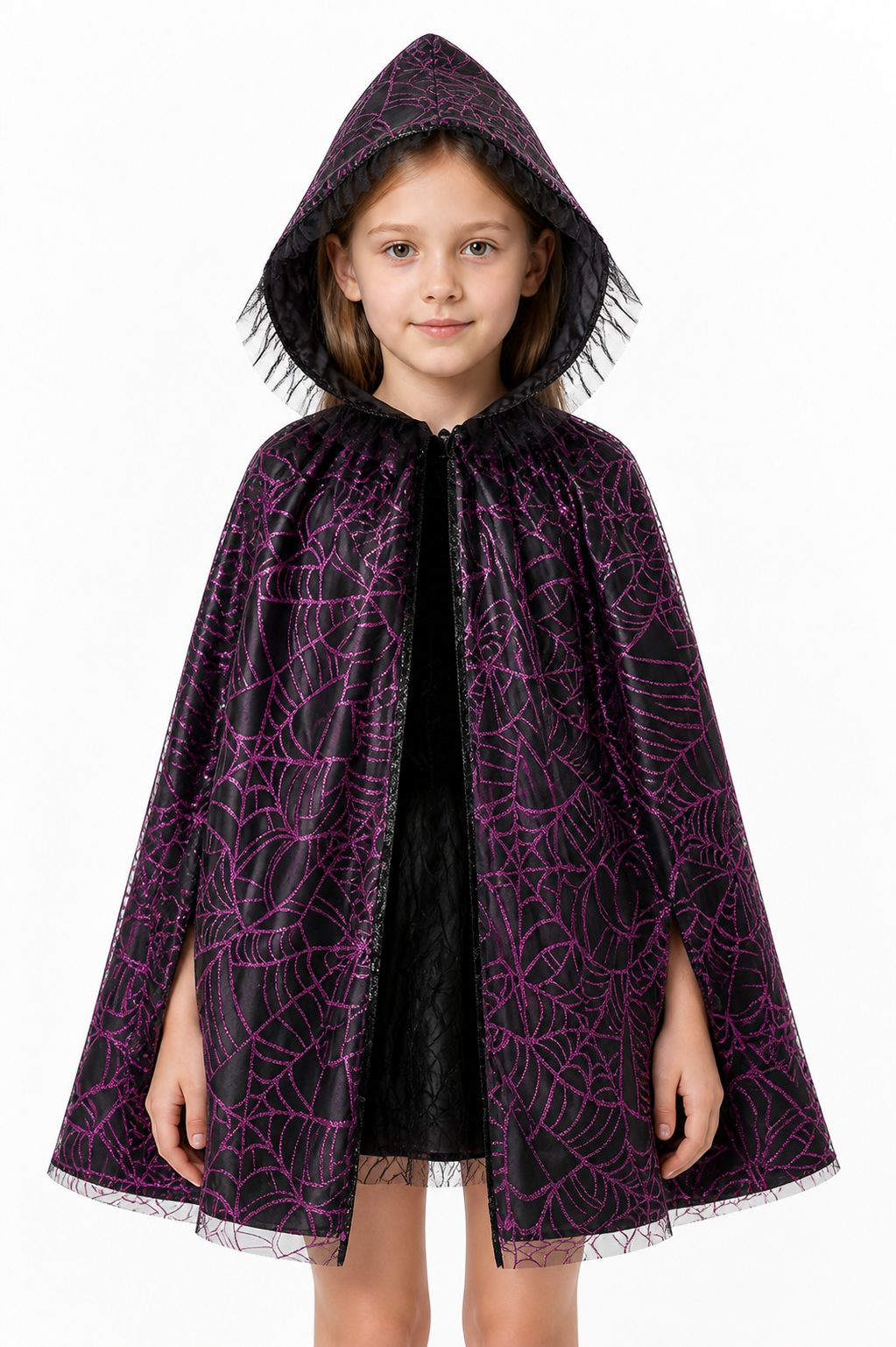 Halloween Hooded Spiderweb Cape Costume Capes detail 3