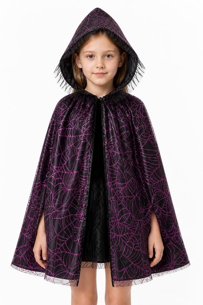 Halloween Hooded Spiderweb Cape Costume Capes detail 3