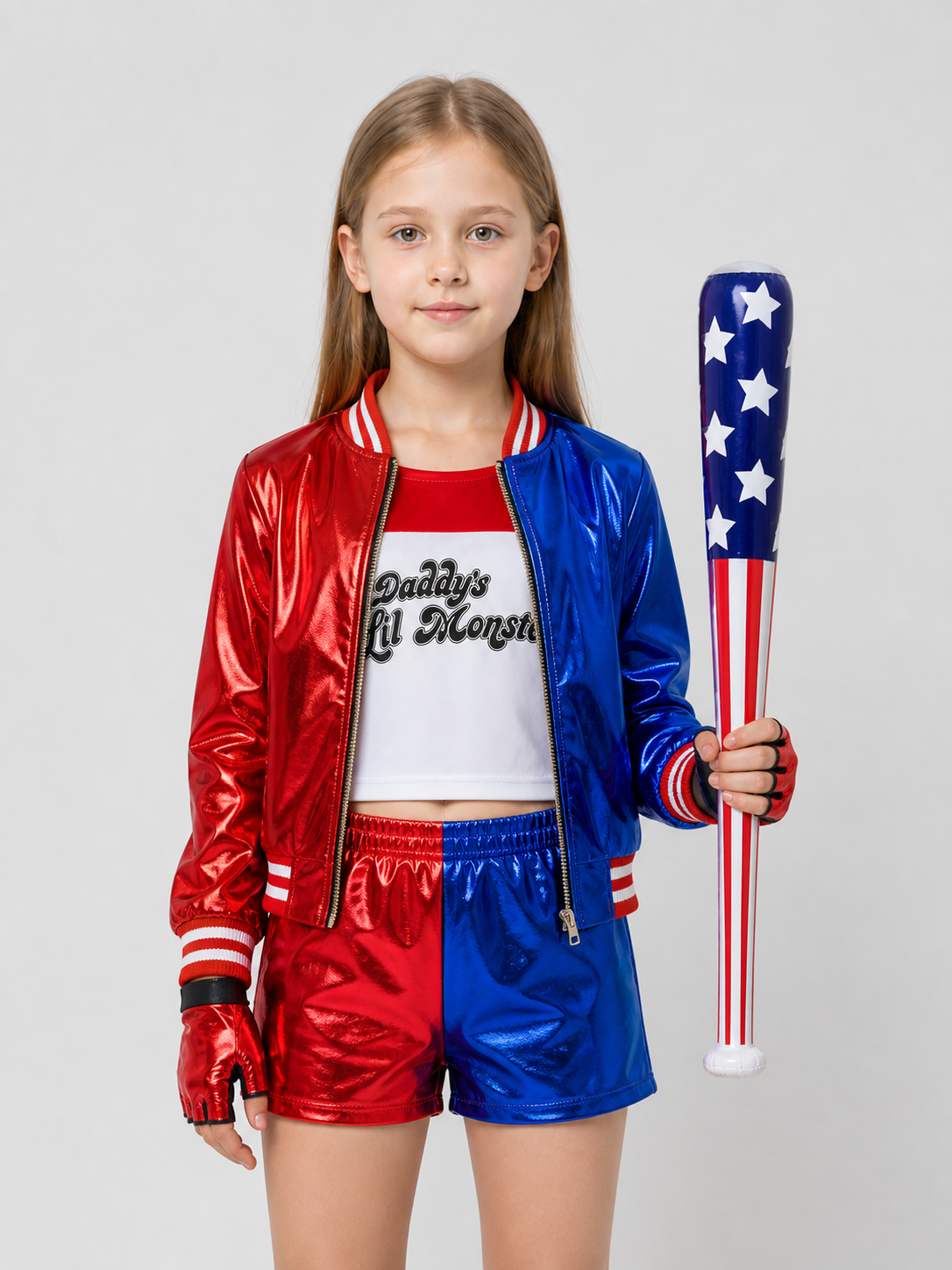 Harley Quinn Cosplay Costume: Jacket, Shorts, and Gloves Costumes detail 3