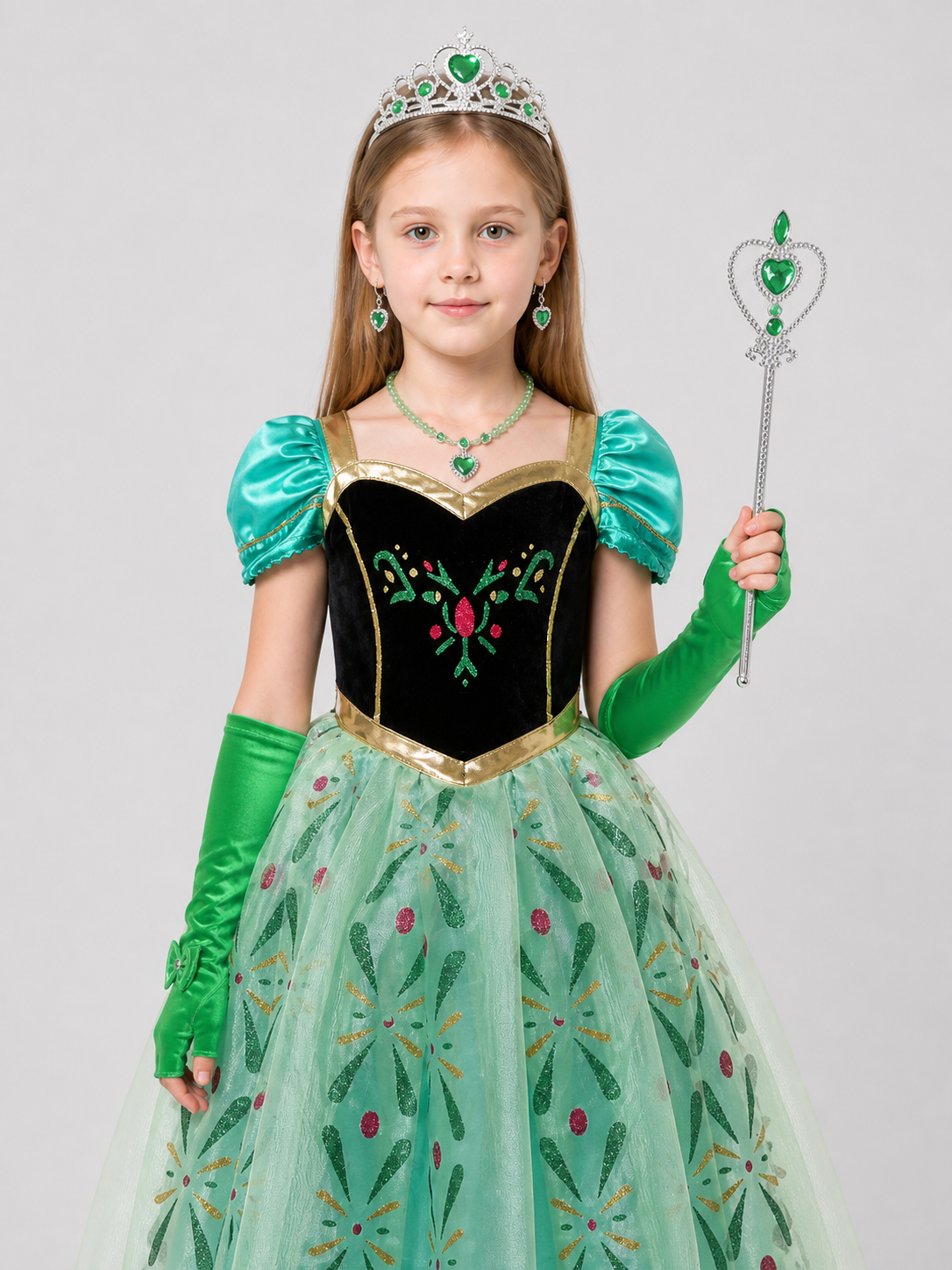 Children’s Snow Queen Costume with Crown and Accessories product detail 3