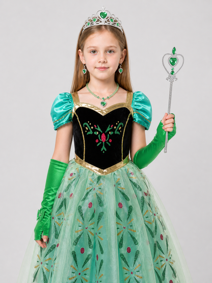 Children’s Snow Queen Costume with Crown and Accessories product detail 3