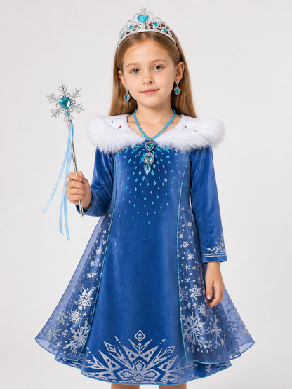 Snow Queen Carnival Costume for Halloween and Cosplay upper body view