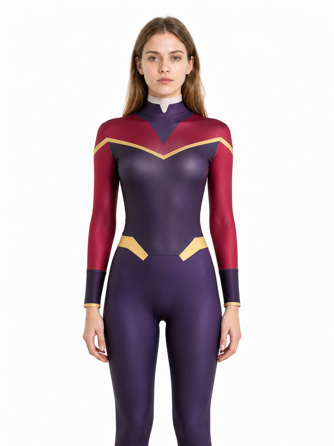 Red Cosplay Jumpsuit with Gold Accents Costumes detail 3