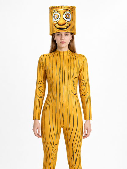 Wooden Man Carnival Costume with Headpiece