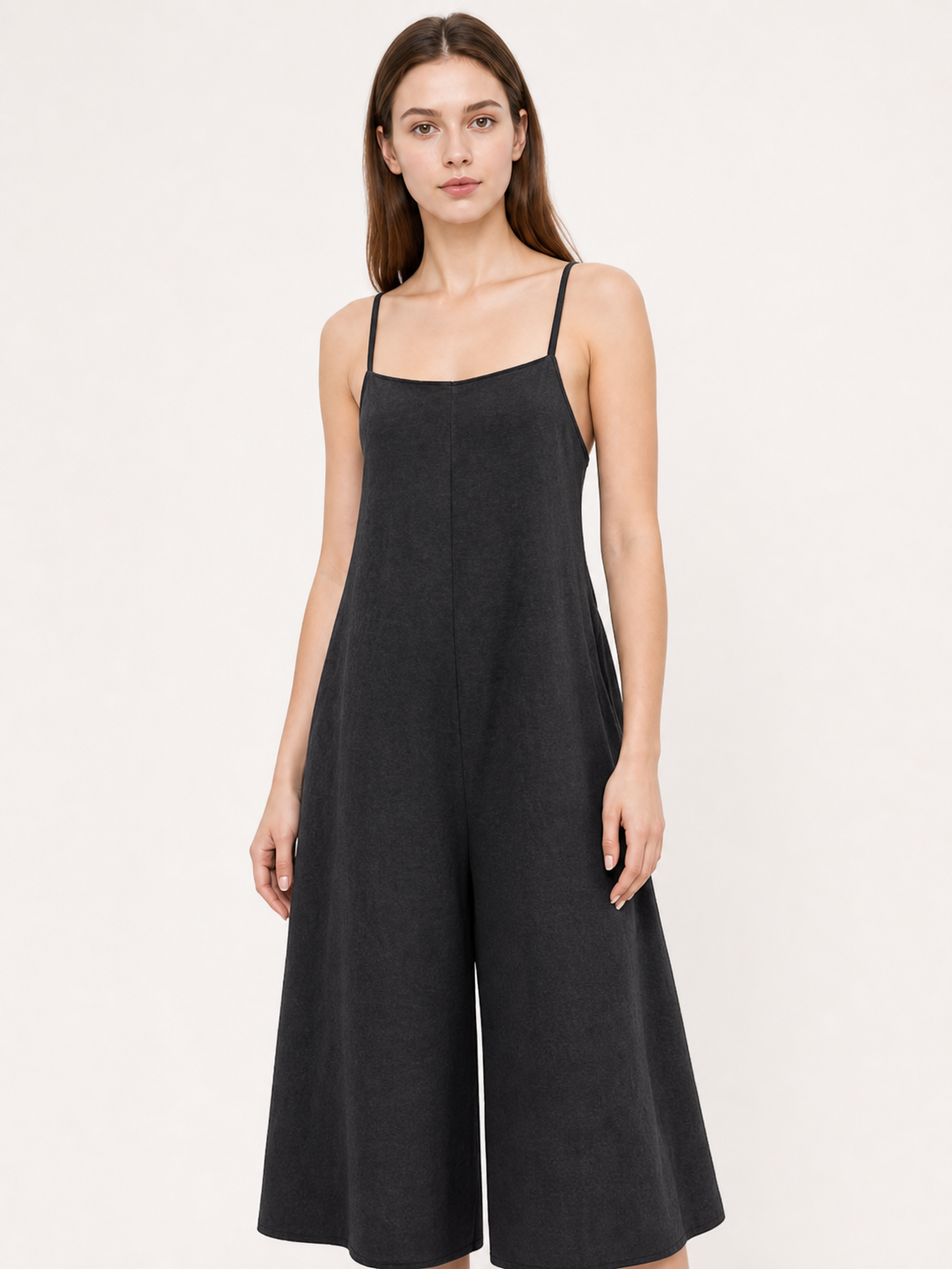 Black wide-leg strappy jumpsuit product view 21