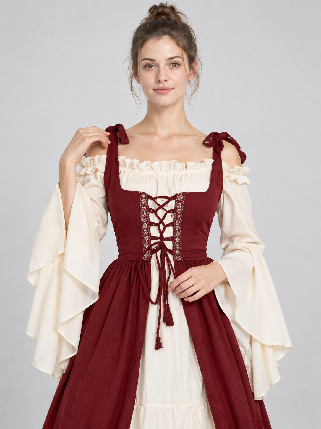 Medieval-Style Lace-Up Carnival Dress