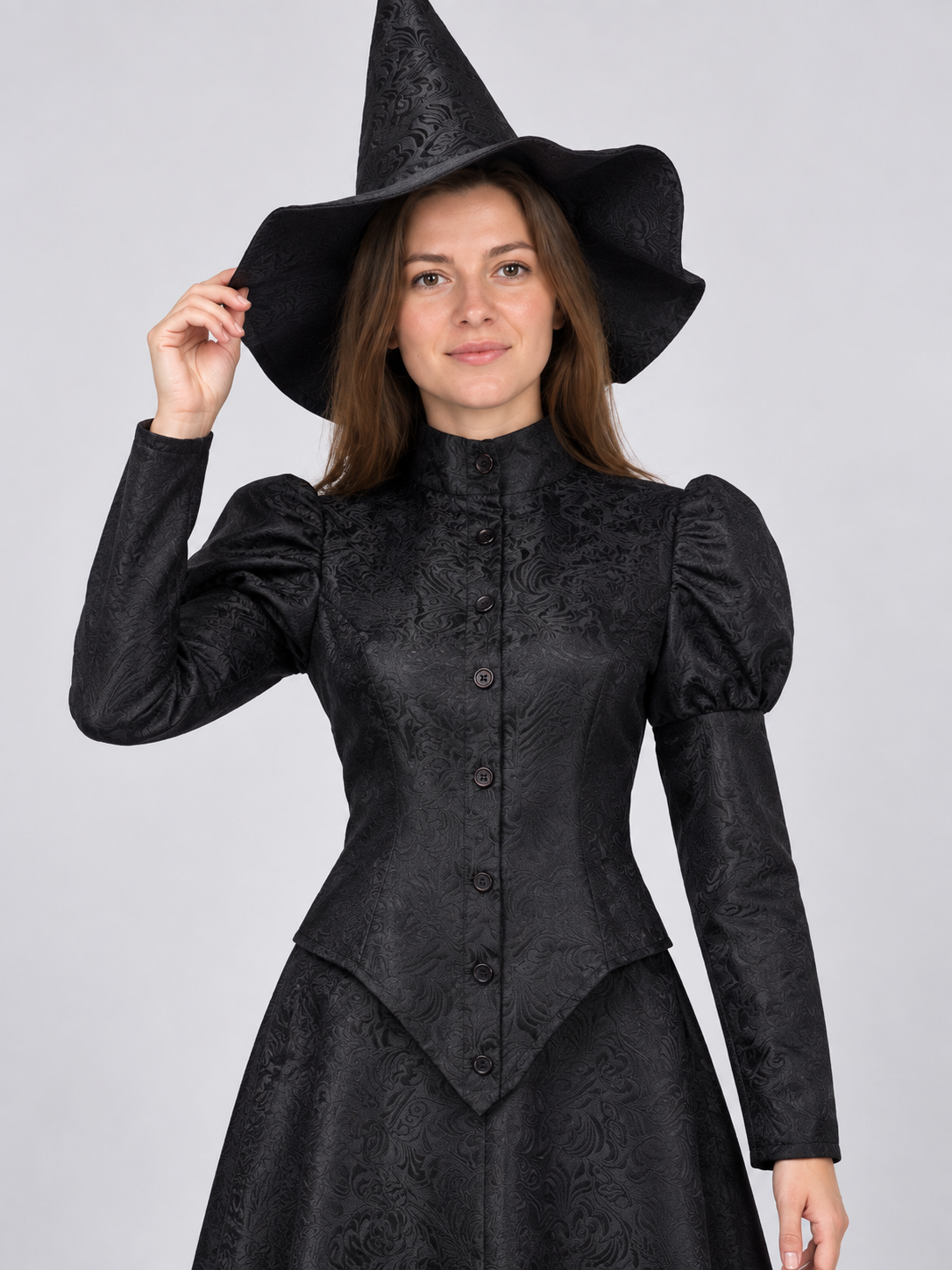 Black Witch Cosplay Costume: Top, Skirt, Hat