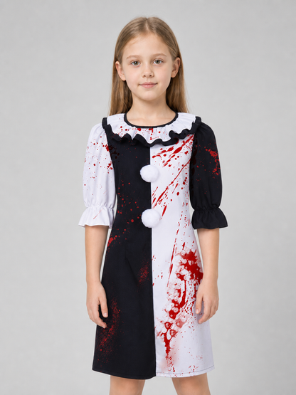 Clown Costume with Blood Splashes for Cosplay
