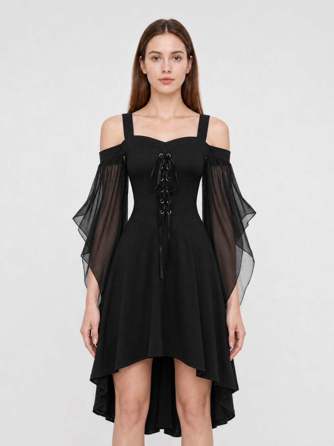 Gothic Lace-Up Strappy Dress