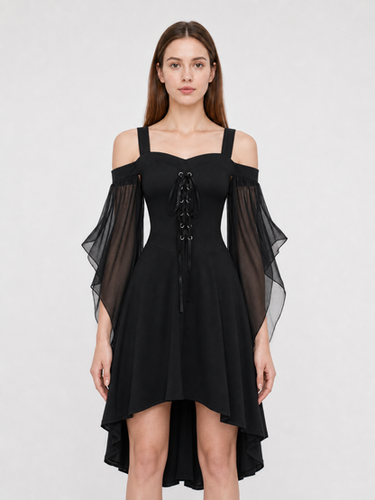 Gothic Lace-Up Strappy Dress