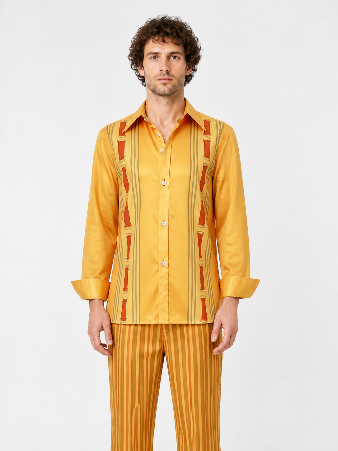 Camilo Bruno Yellow Striped Cosplay Costume Costumes detail 2