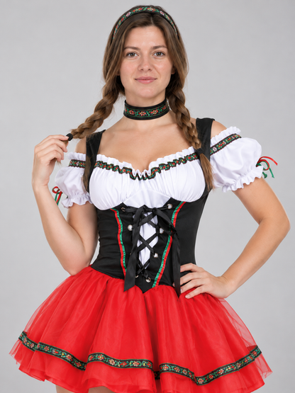 Oktoberfest Costume with Full Skirt and Knee-High Socks