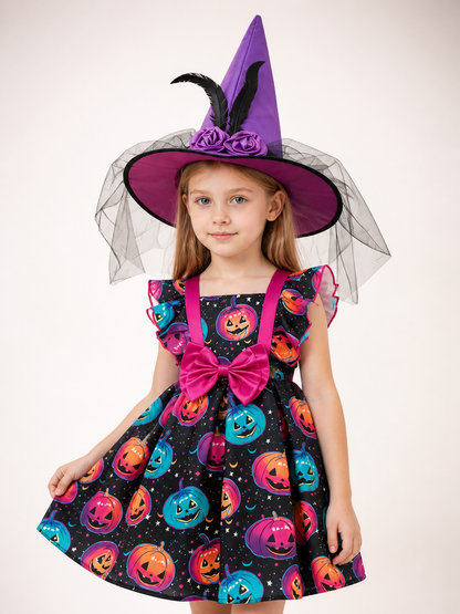 Halloween Costume Dress with Colorful Pumpkins Costume Dresses detail 2
