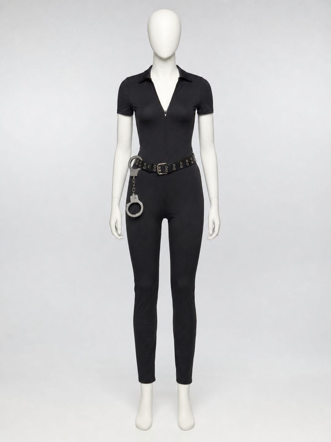 Black Police Jumpsuit for Cosplay