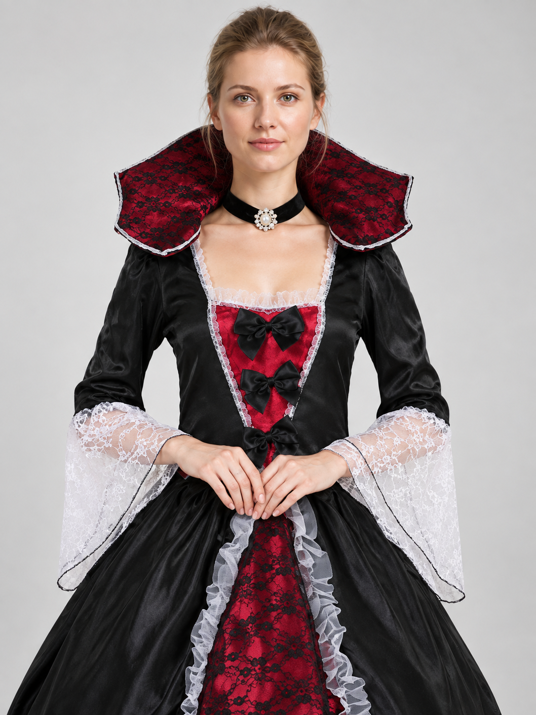 Gothic Vampire Costume with Floor-Length Dress Costume Dresses detail 2