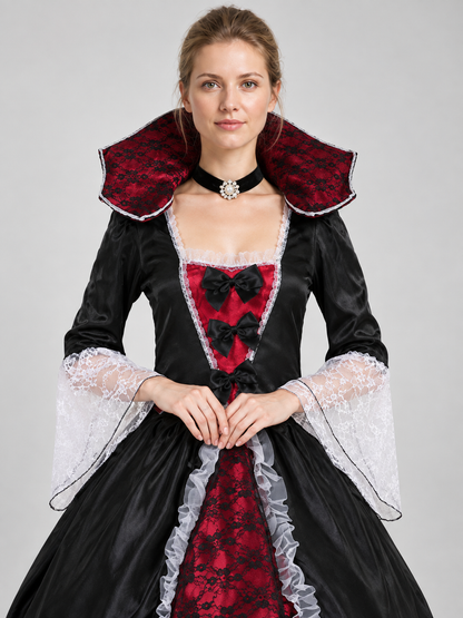 Gothic Vampire Costume with Floor-Length Dress Costume Dresses detail 2