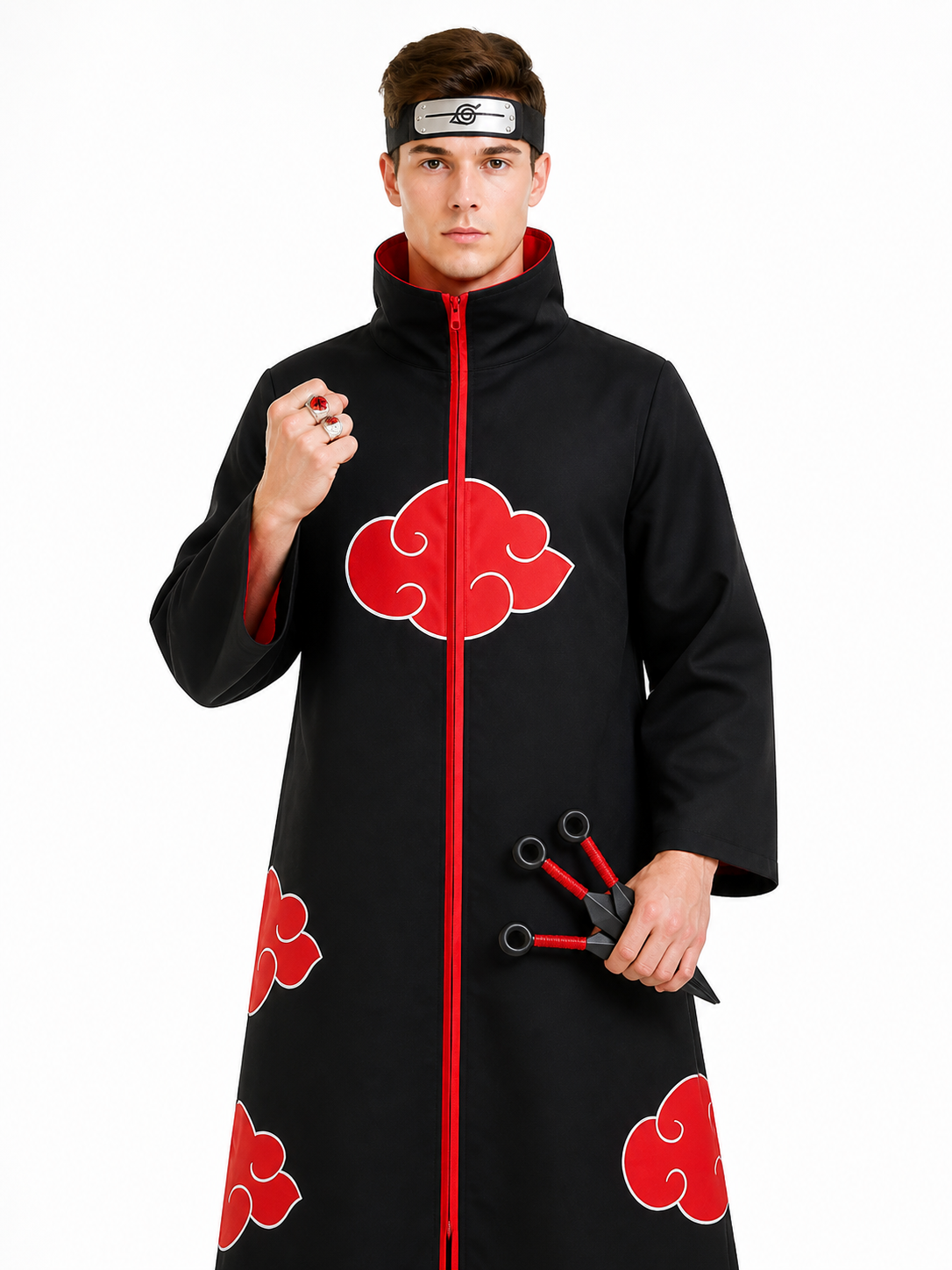Akatsuki Costume with Red Clouds for Cosplay Costumes detail 3
