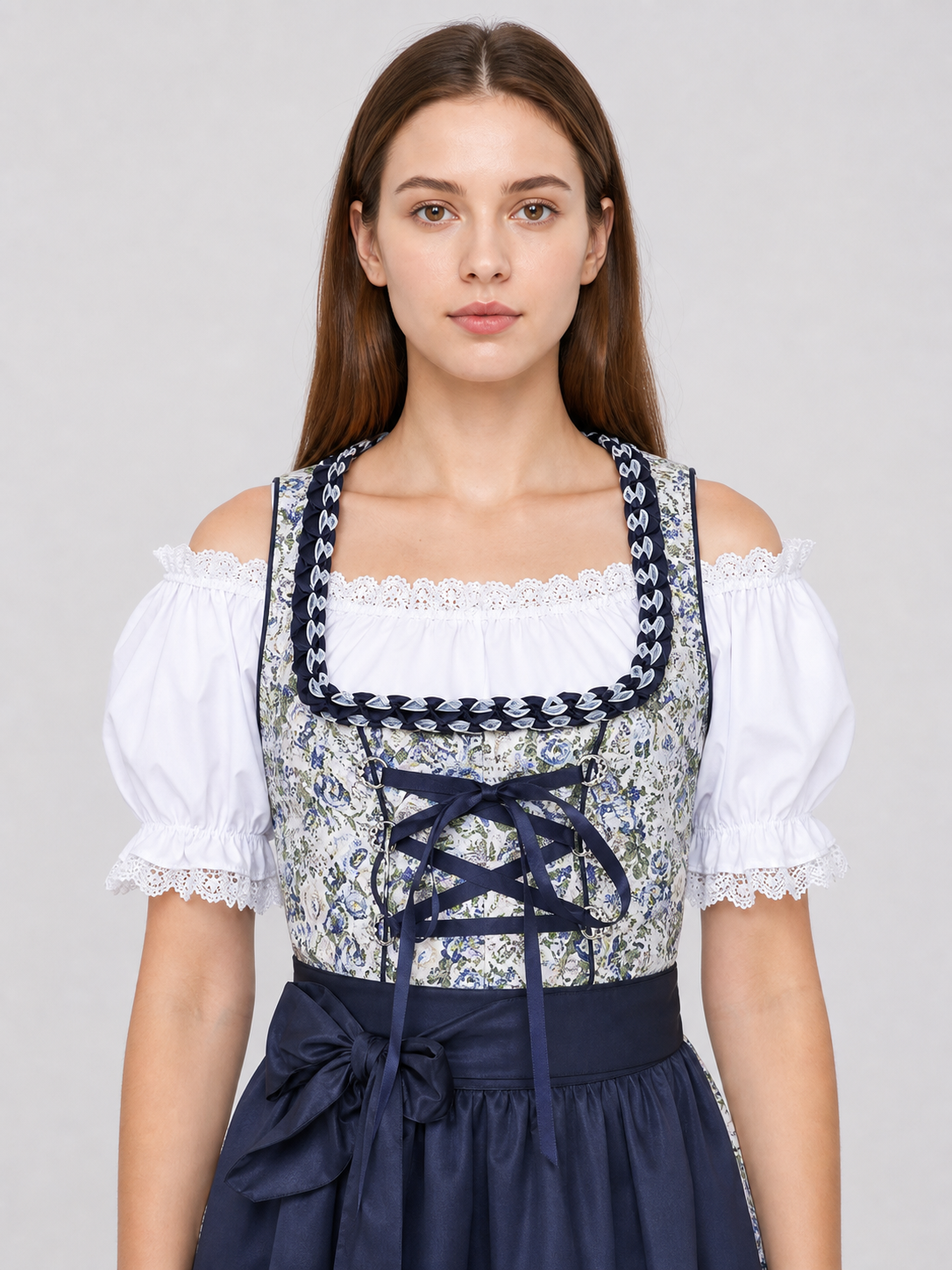 Folk Dress in Bavarian Style with Apron
