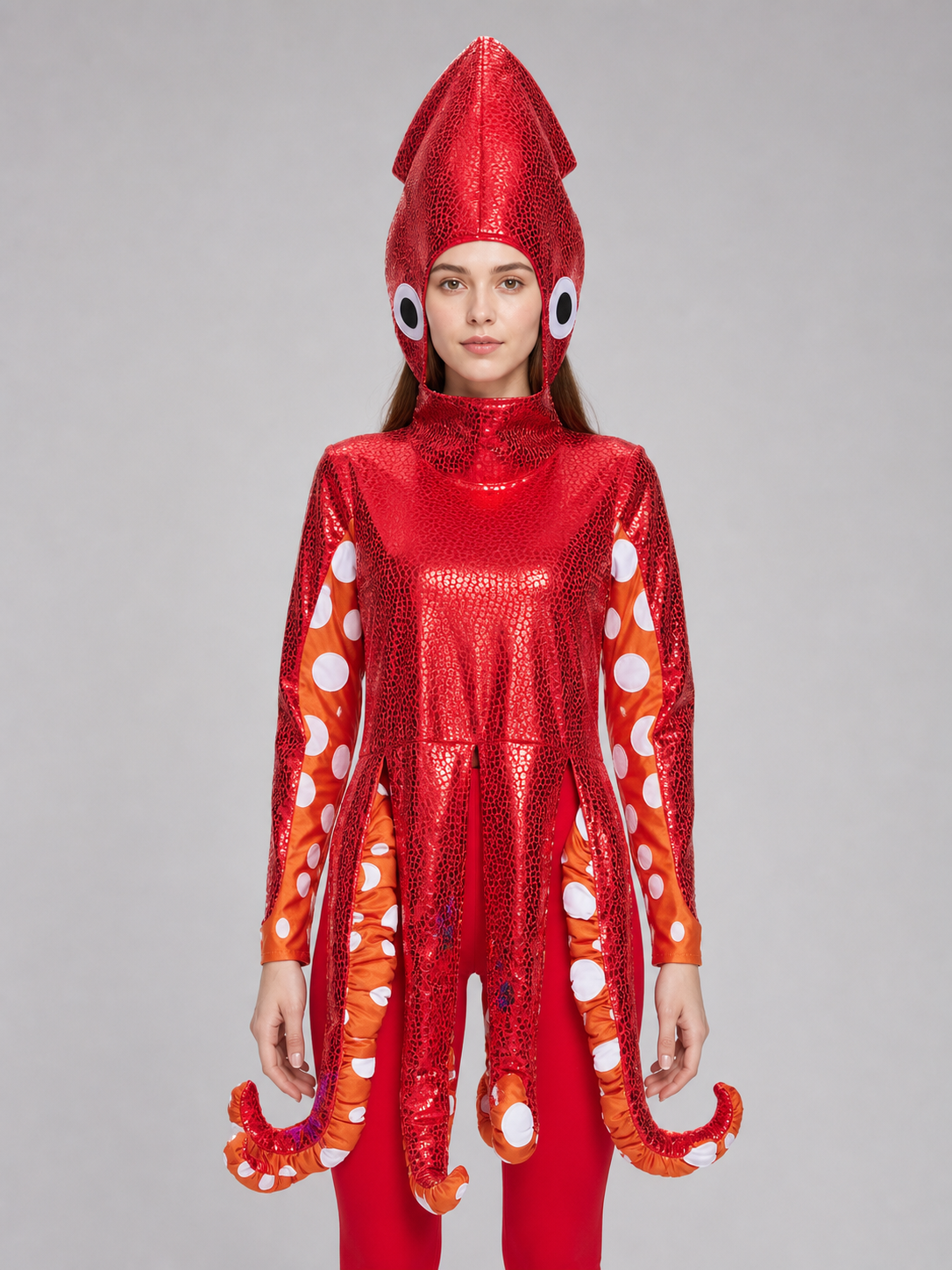Red Sequin Squid Stage Costume