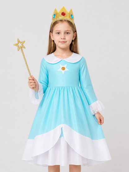 Princess Dress for Children with Crown and Star Wand Costume Dresses detail 3