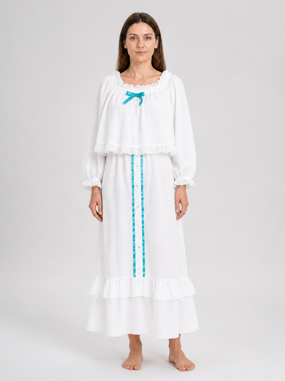 Amiya Arknights Pajama Dress, White, Long Sleeves Costume Dresses detail 3