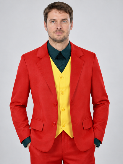 Clown Costume: Red Jacket and Yellow Vest