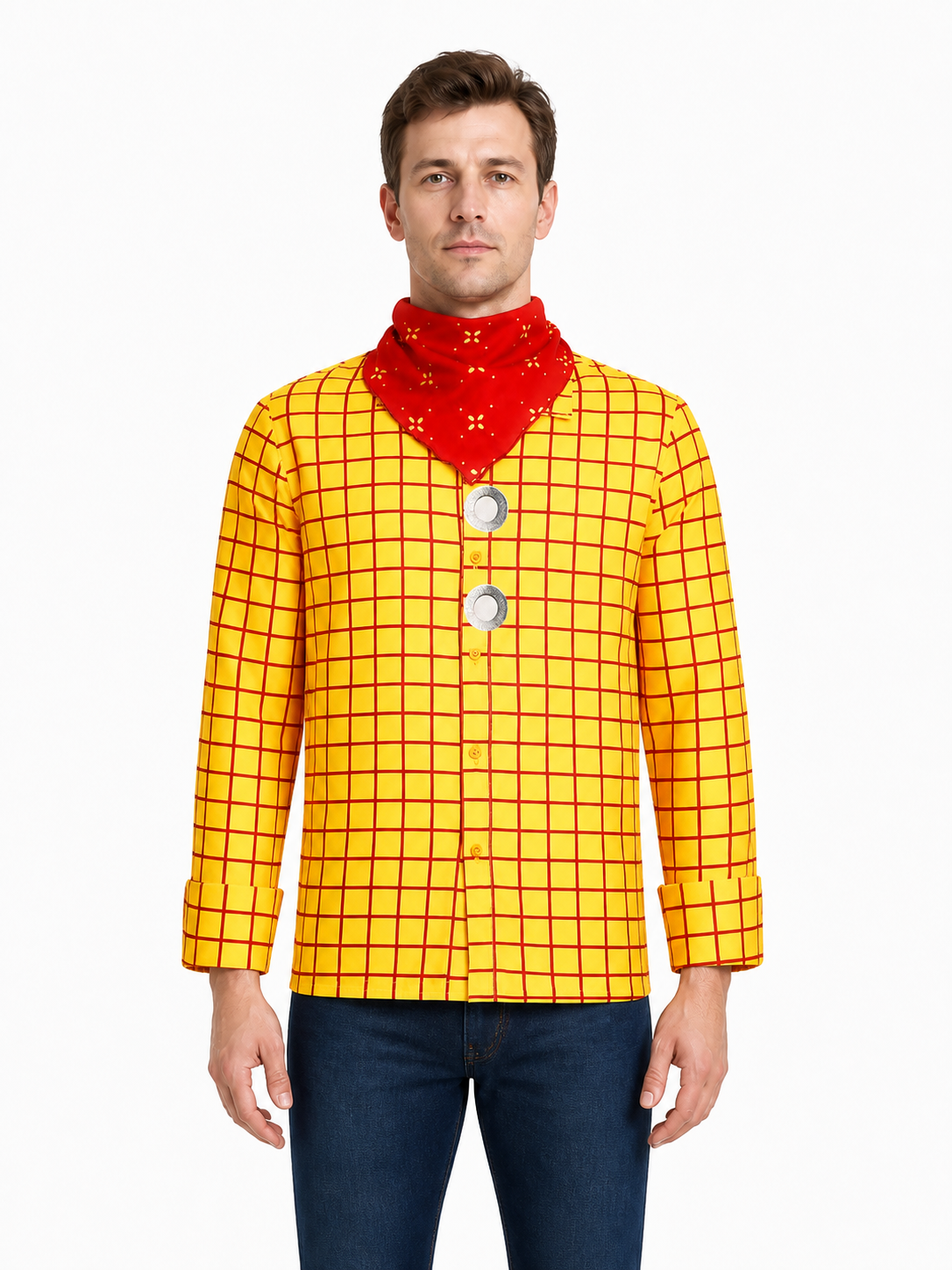 Woody Shirt with Red Plaid Print and Neckerchief product detail 3