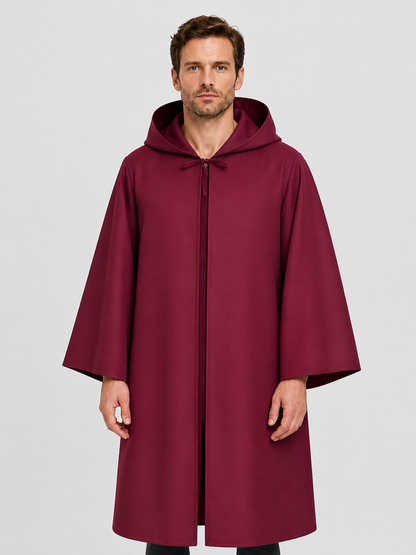 Burgundy Long Hooded Cape for Vampire Cosplay Costume Capes detail 3
