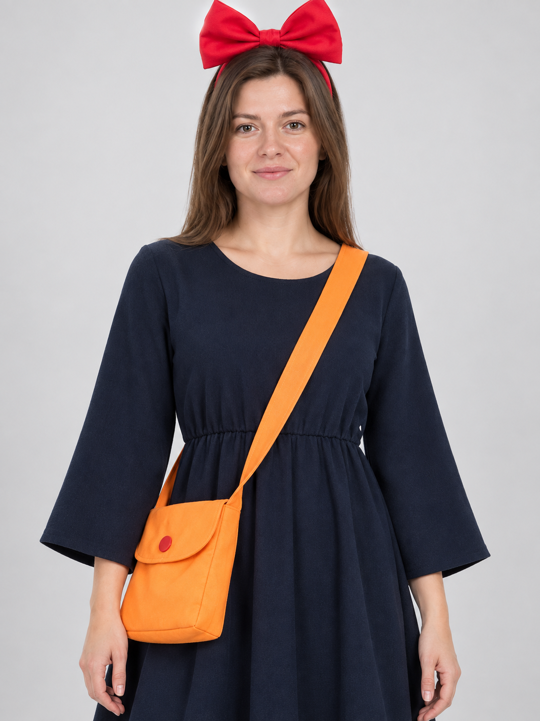 Witch Halloween Costume: Dark Blue Dress with Bow