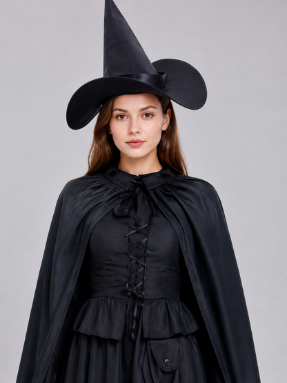 Black Witch Costume with Cape Costume Capes detail 2