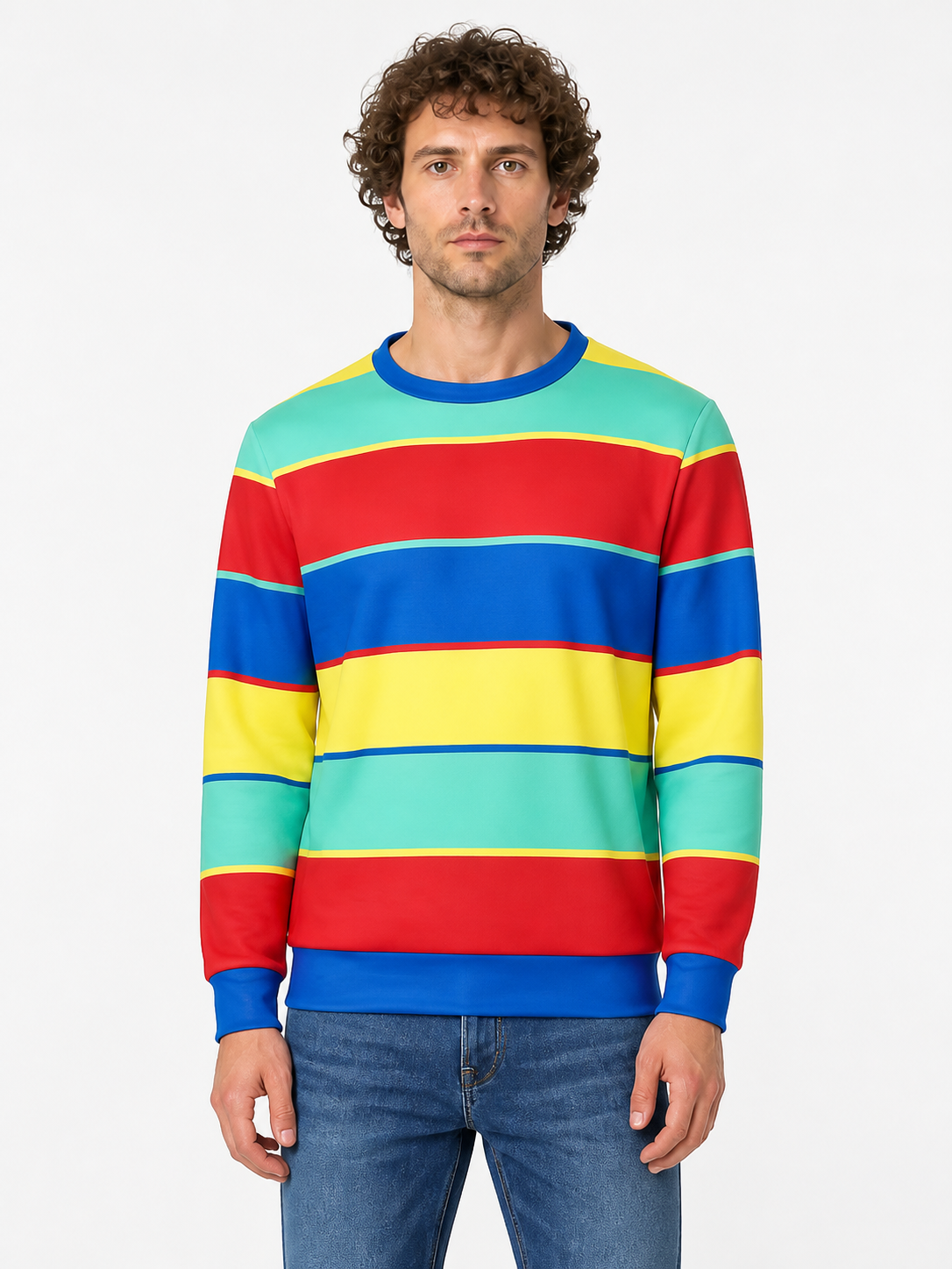 Wide-Stripe Crew-Neck Long-Sleeve Top product detail 3