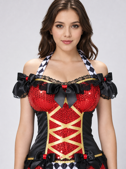 Carnival clown costume with a full skirt