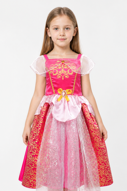 Puffy Princess Dress with Gold Decoration Costume Dresses detail 3