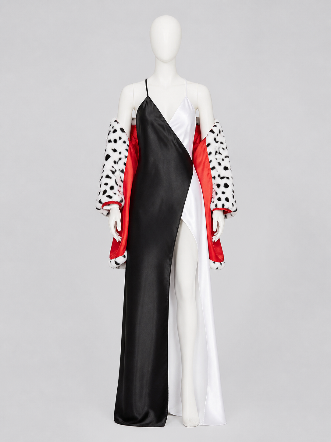 Cruella Cosplay Costume: Dress and Spotted Cape Costume Dresses detail 3