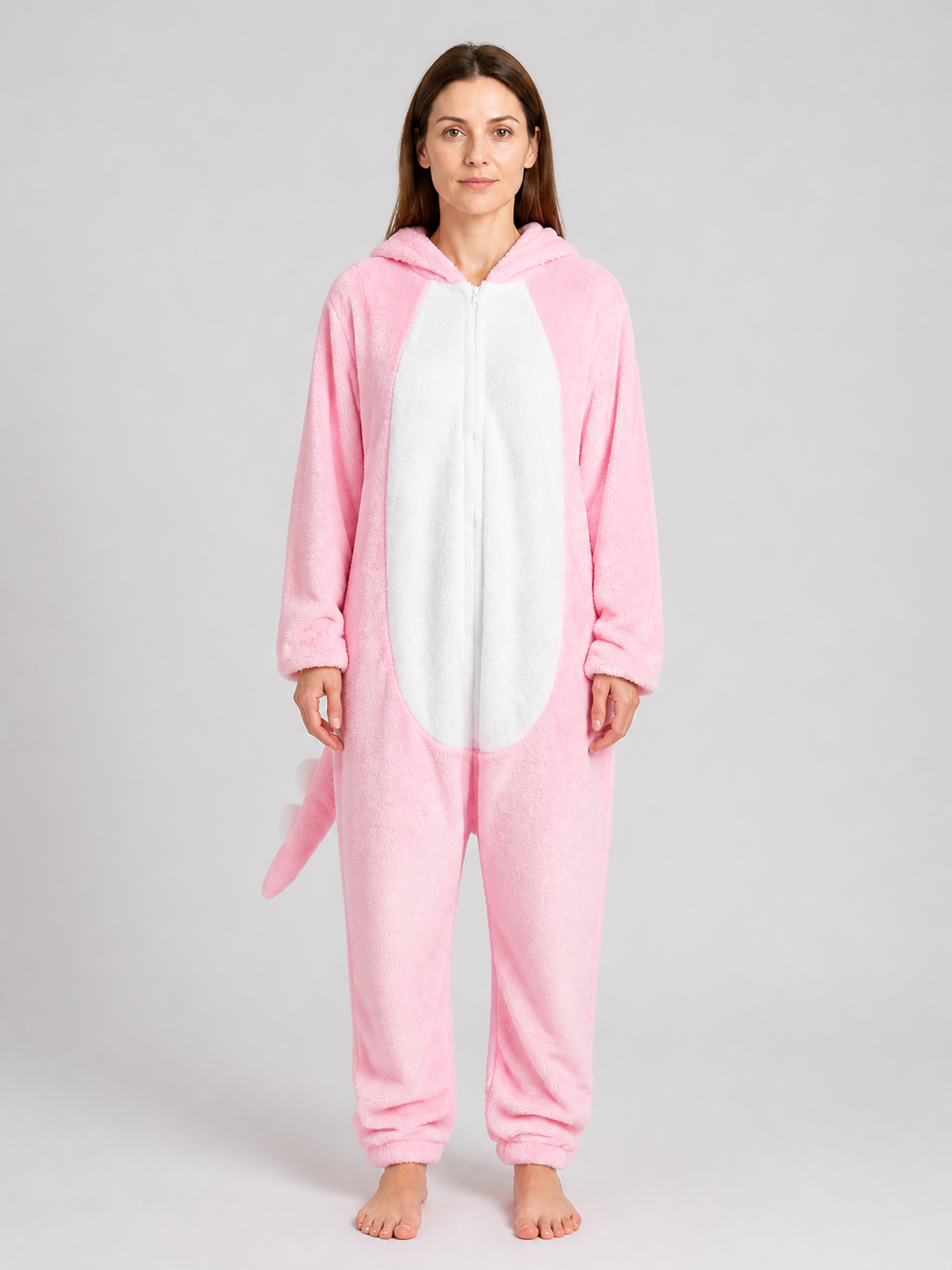 Flannel Hooded Animal Onesie Pajamas product detail 3