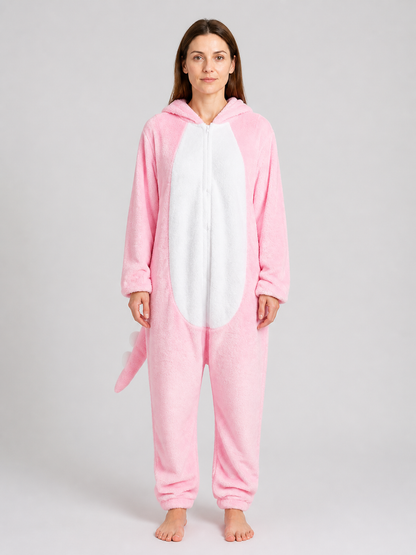 Flannel Hooded Animal Onesie Pajamas product detail 3