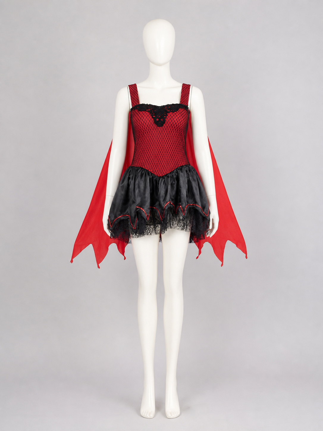 Vampire Dress with Red Cape and Lace