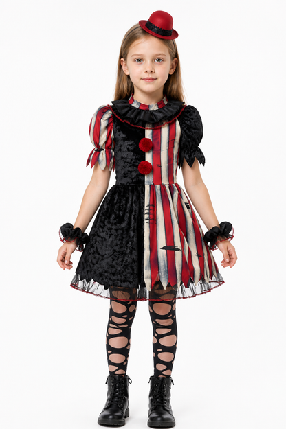 Ruffled and striped clown costume dress Costume Dresses detail 2