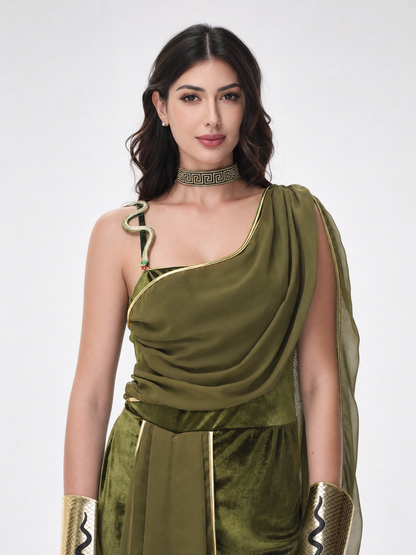 Cleopatra Cosplay Costume with Gold Décor