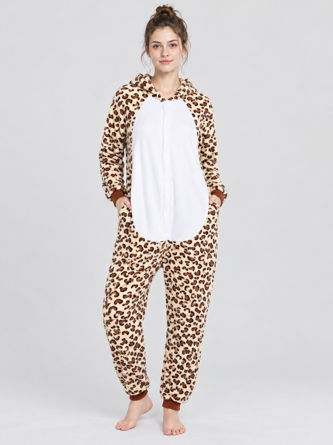 Leopard Print Hooded Kigurumi Pajama