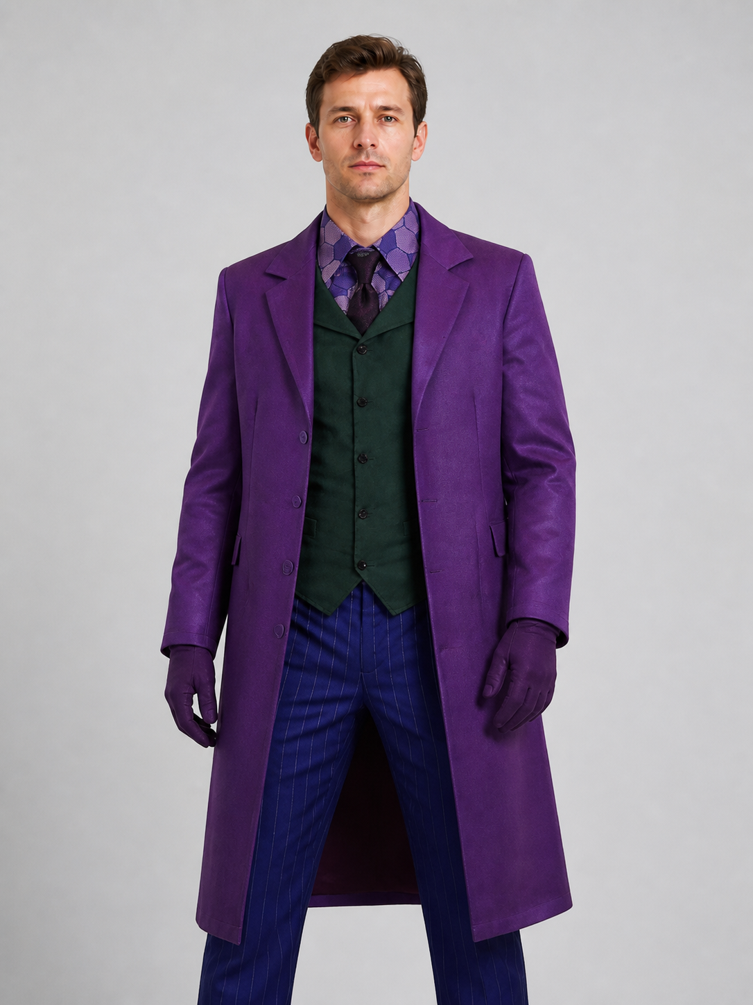 The Dark Knight Joker Cosplay Costume, Purple Costumes detail 3