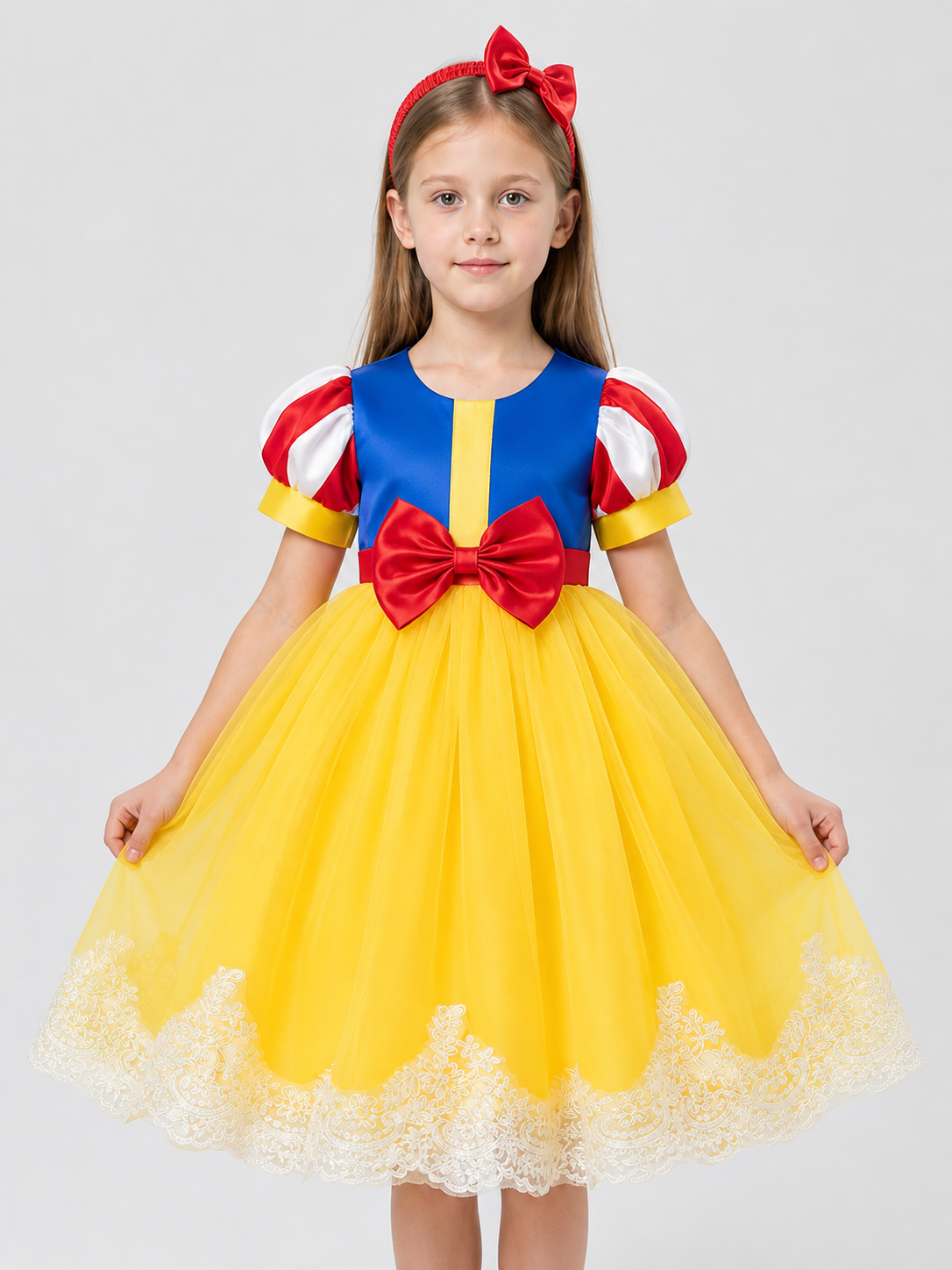 Puffy Snow White princess dress with headband
