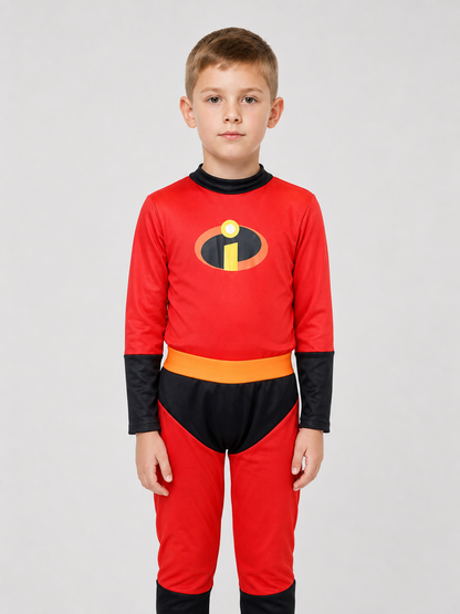 The Incredibles Jumpsuit with Mask, Red and Orange