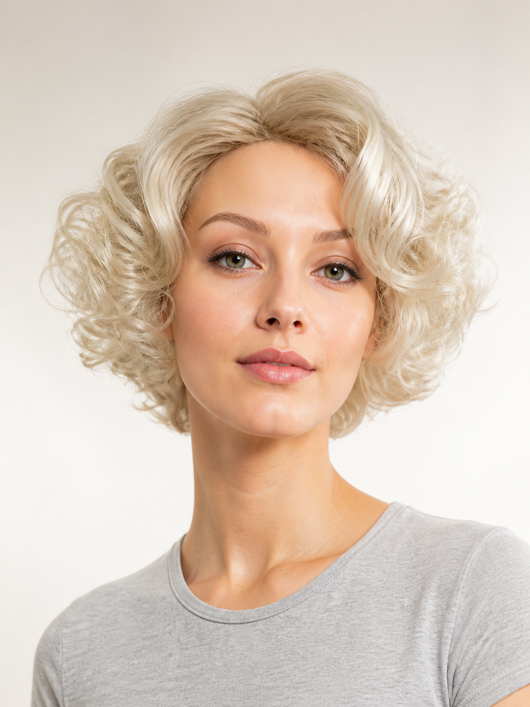 Gold-Tone Short Curly Carnival Wig Costume Wigs detail 2